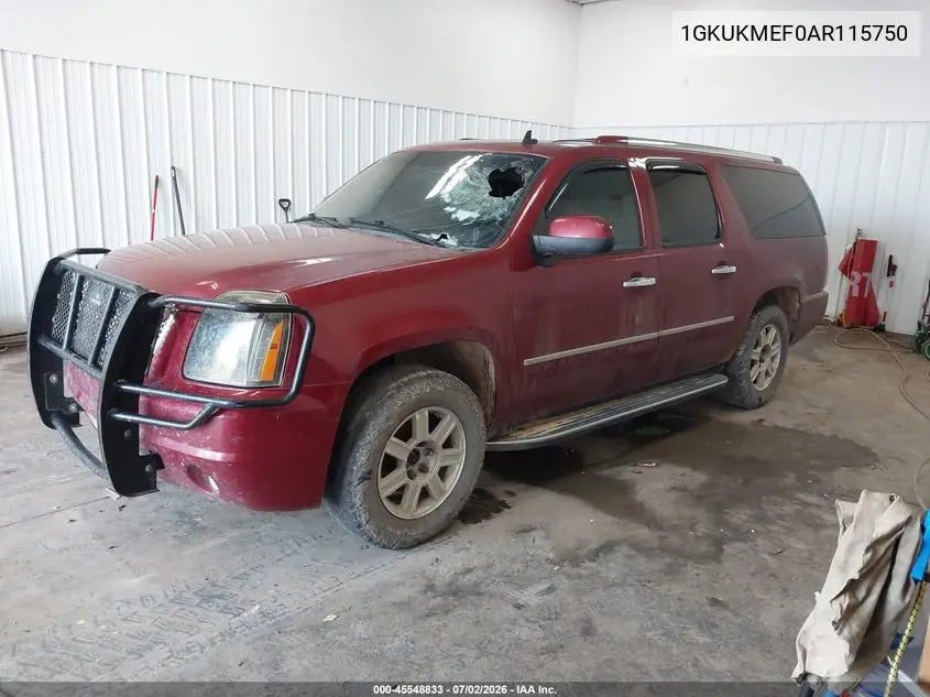 2010 GMC Yukon Xl 1500 Denali VIN: 1GKUKMEF0AR115750 Lot: 45548833