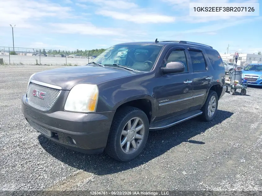 2011 GMC Yukon Denali Denali VIN: 1GKS2EEF3BR207126 Lot: 12636761