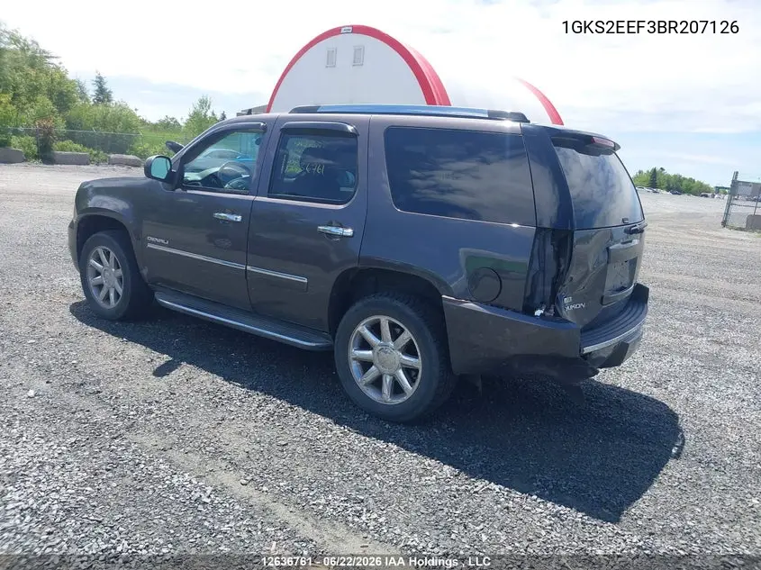 2011 GMC Yukon Denali Denali VIN: 1GKS2EEF3BR207126 Lot: 12636761