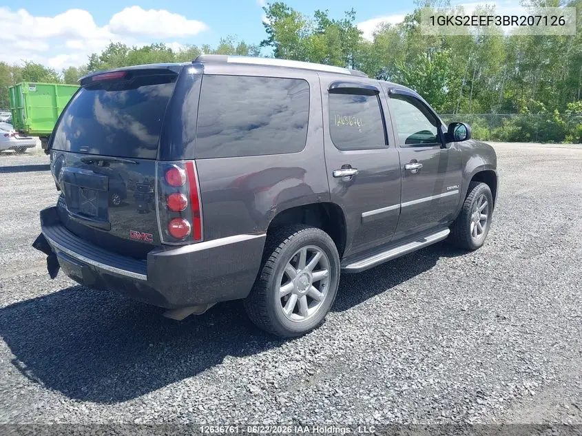 2011 GMC Yukon Denali Denali VIN: 1GKS2EEF3BR207126 Lot: 12636761