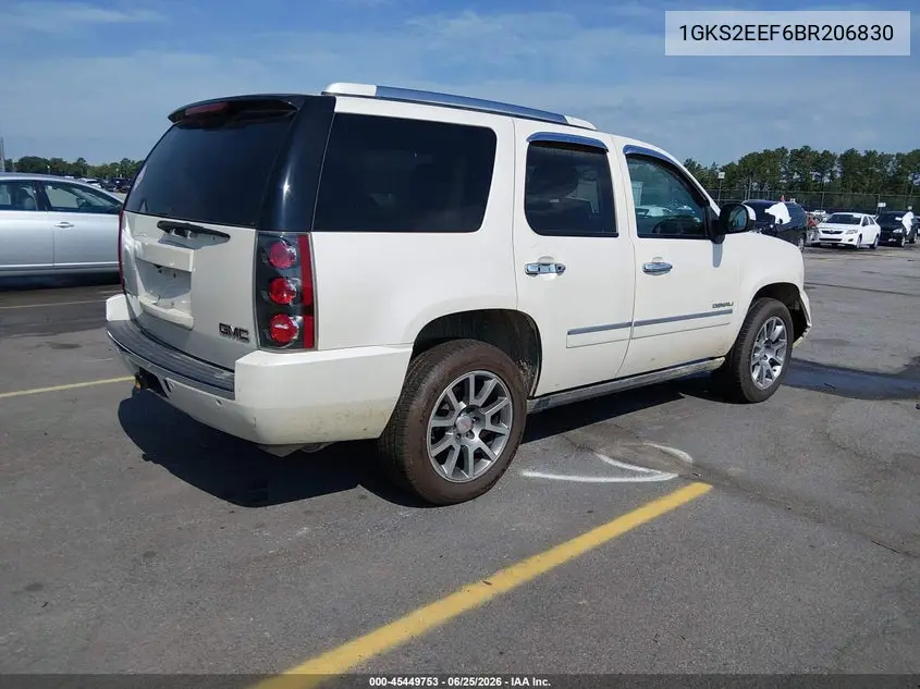 2011 GMC Yukon Denali VIN: 1GKS2EEF6BR206830 Lot: 45449753