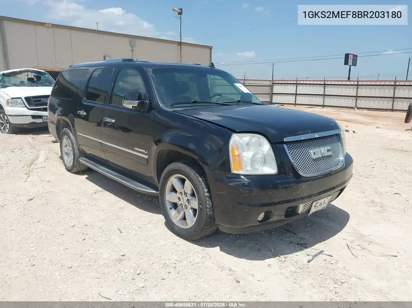 2011 GMC Yukon Xl 1500 Denali VIN: 1GKS2MEF8BR203180 Lot: 45658621