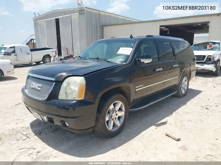 2011 GMC Yukon Xl 1500 Denali VIN: 1GKS2MEF8BR203180 Lot: 45658621