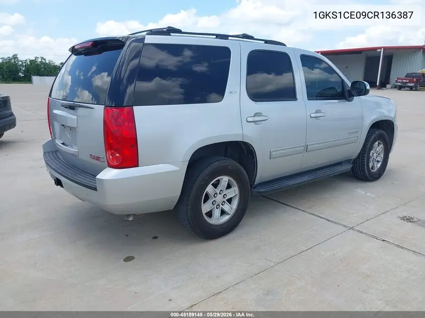 2012 GMC Yukon Slt VIN: 1GKS1CE09CR136387 Lot: 45189148