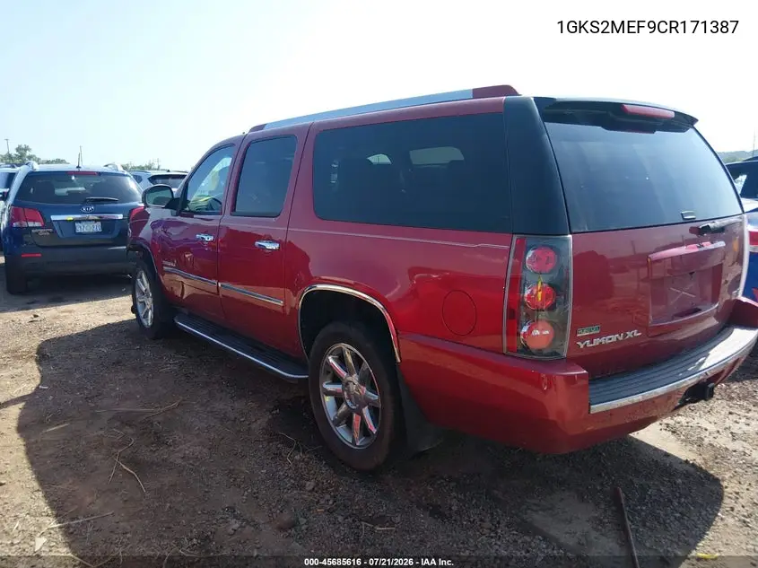 2012 GMC Yukon Xl 1500 Denali VIN: 1GKS2MEF9CR171387 Lot: 45685616