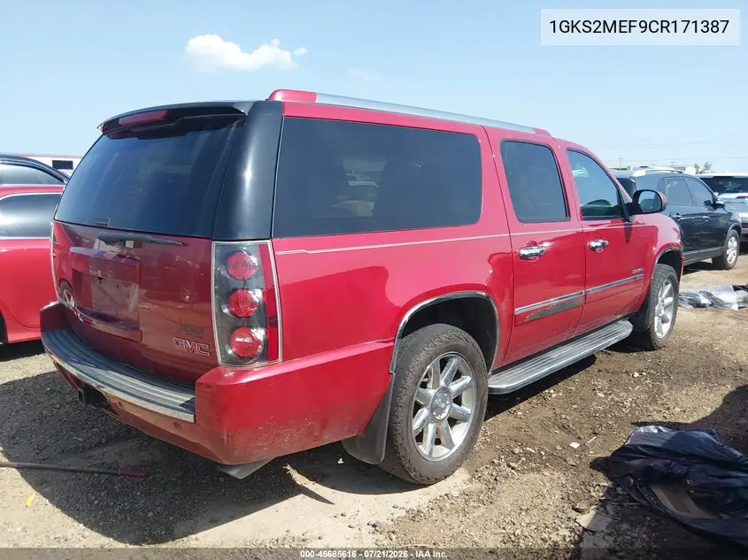 2012 GMC Yukon Xl 1500 Denali VIN: 1GKS2MEF9CR171387 Lot: 45685616