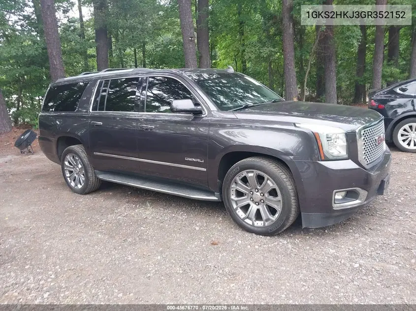 2016 GMC Yukon Xl Denali VIN: 1GKS2HKJ3GR352152 Lot: 45676770