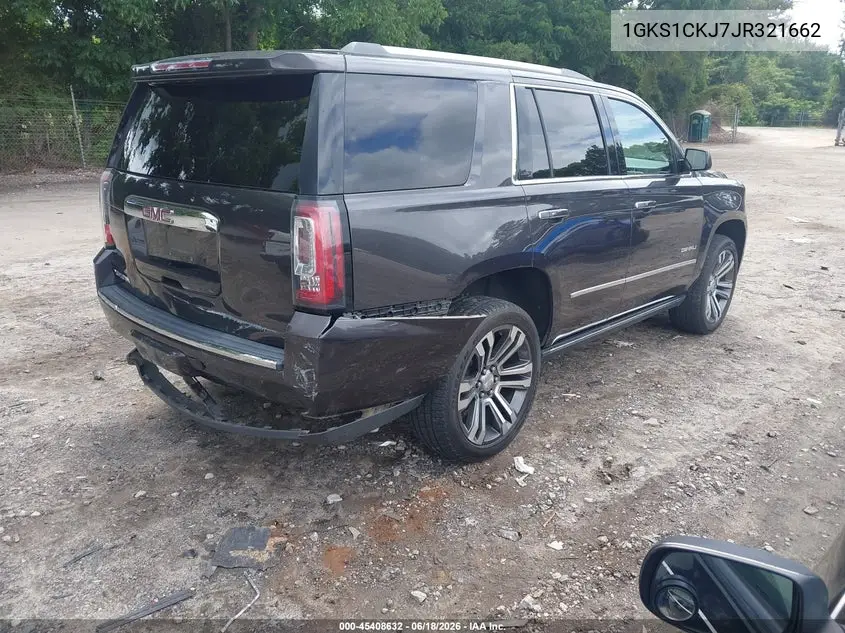 2018 GMC Yukon Denali VIN: 1GKS1CKJ7JR321662 Lot: 45408632