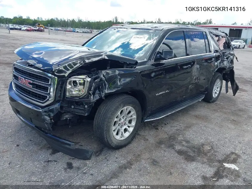 1GKS1GKC5KR141316 2019 GMC Yukon Xl Slt