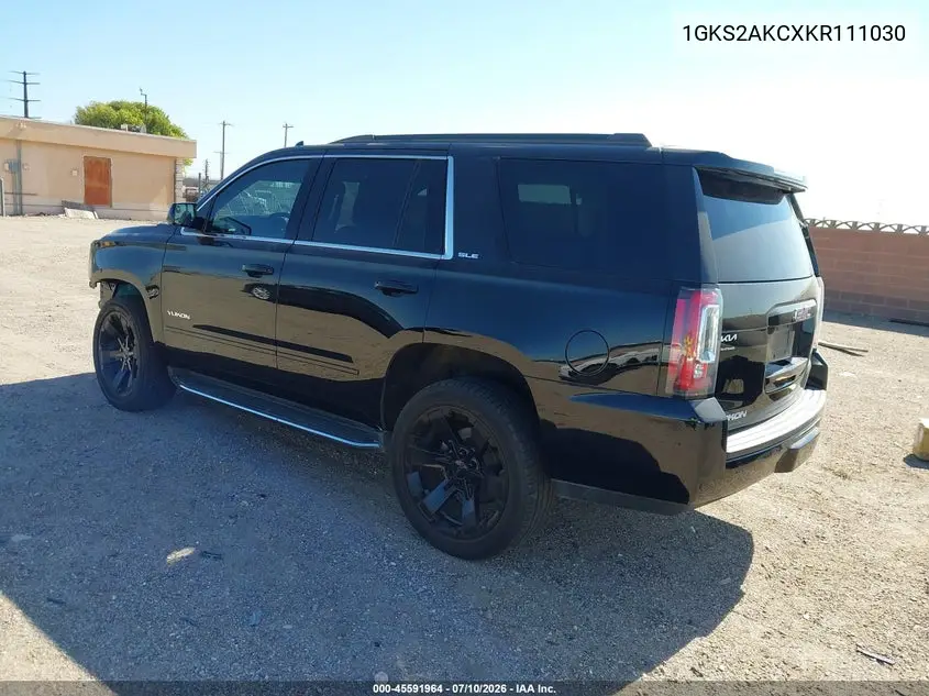 2019 GMC Yukon Sle VIN: 1GKS2AKCXKR111030 Lot: 45591964