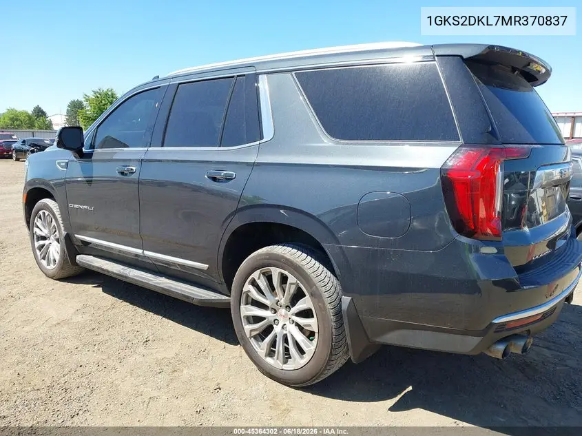 2021 GMC Yukon Denali VIN: 1GKS2DKL7MR370837 Lot: 45364302