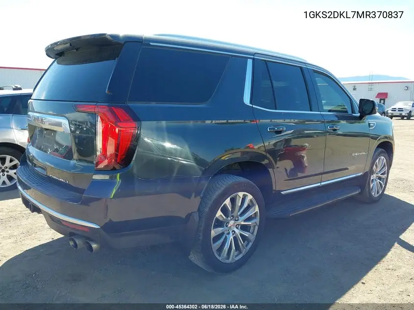 2021 GMC Yukon Denali VIN: 1GKS2DKL7MR370837 Lot: 45364302