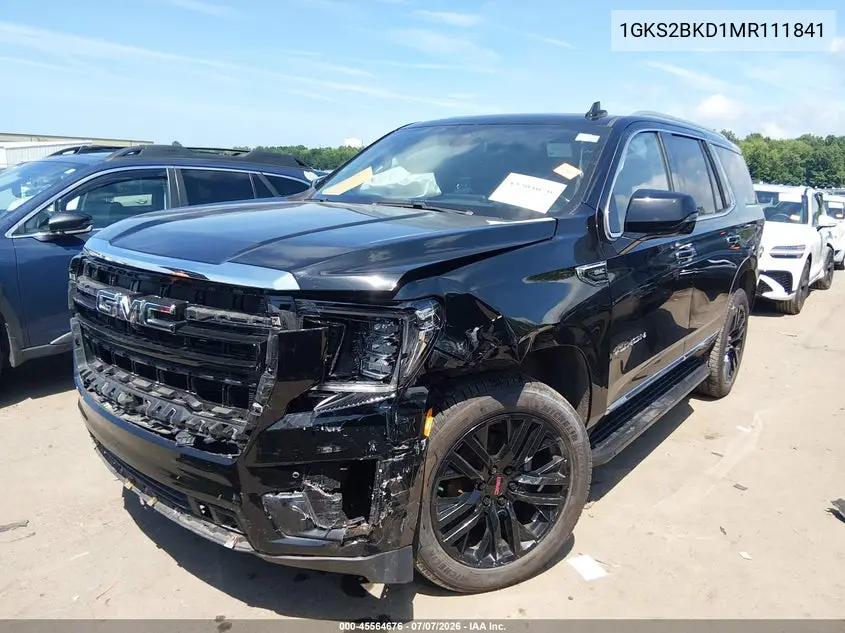 2021 GMC Yukon 4Wd Slt VIN: 1GKS2BKD1MR111841 Lot: 45564676