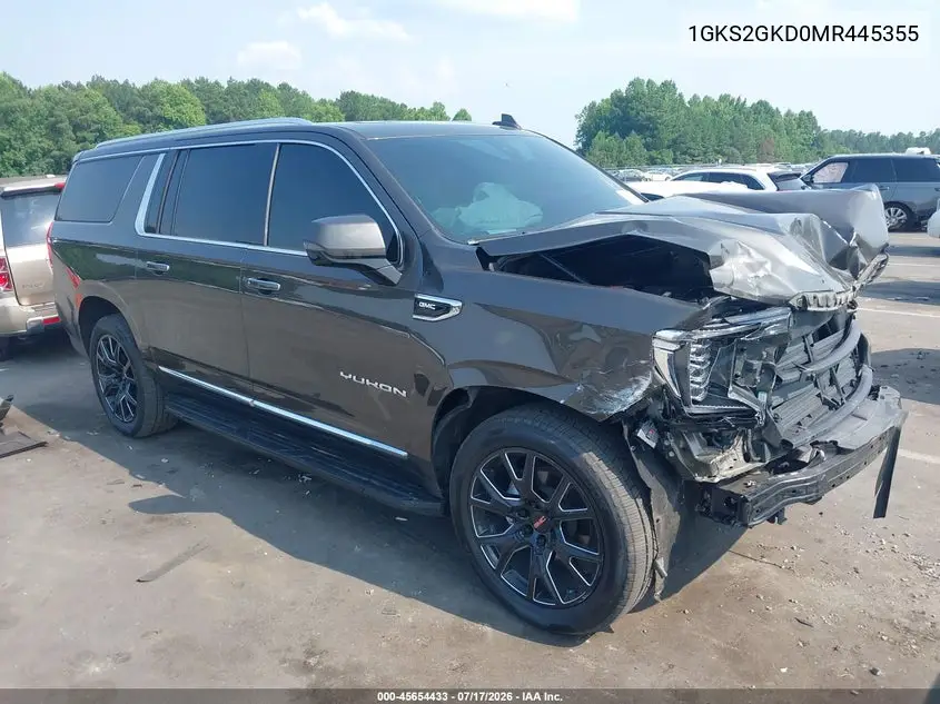 2021 GMC Yukon Xl 4Wd Slt VIN: 1GKS2GKD0MR445355 Lot: 45654433