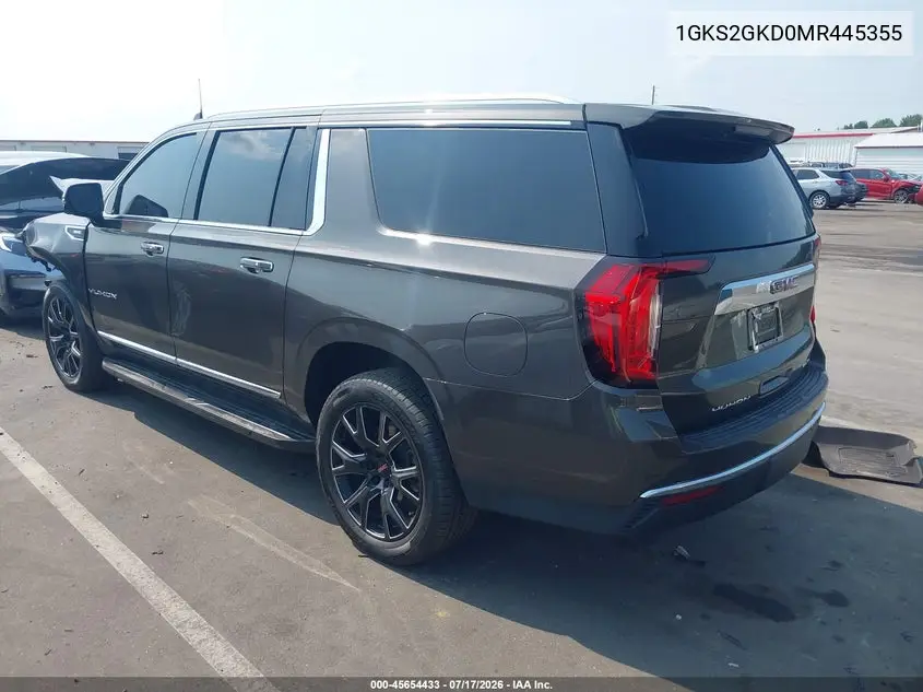 2021 GMC Yukon Xl 4Wd Slt VIN: 1GKS2GKD0MR445355 Lot: 45654433