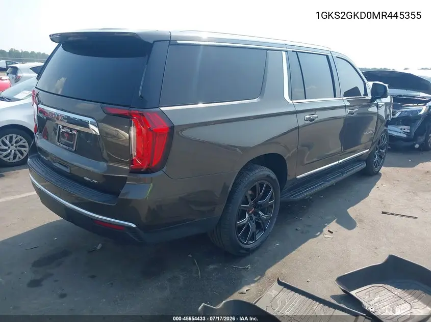 2021 GMC Yukon Xl 4Wd Slt VIN: 1GKS2GKD0MR445355 Lot: 45654433
