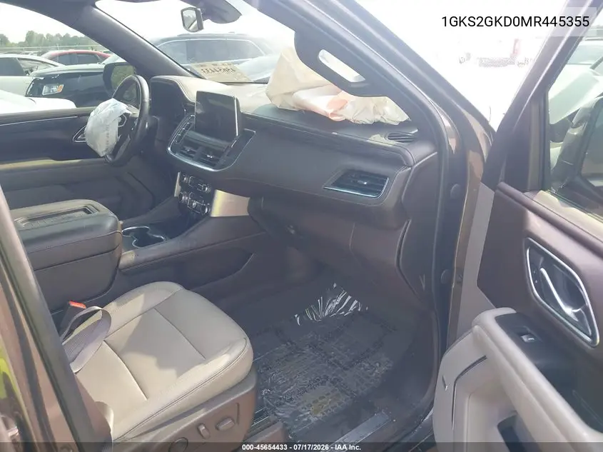 2021 GMC Yukon Xl 4Wd Slt VIN: 1GKS2GKD0MR445355 Lot: 45654433