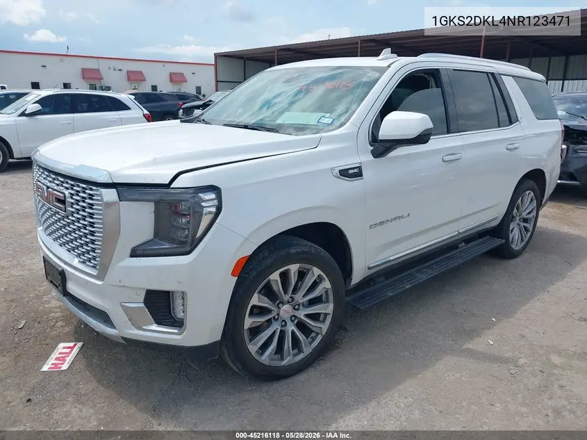2022 GMC Yukon 4Wd Denali VIN: 1GKS2DKL4NR123471 Lot: 45216118