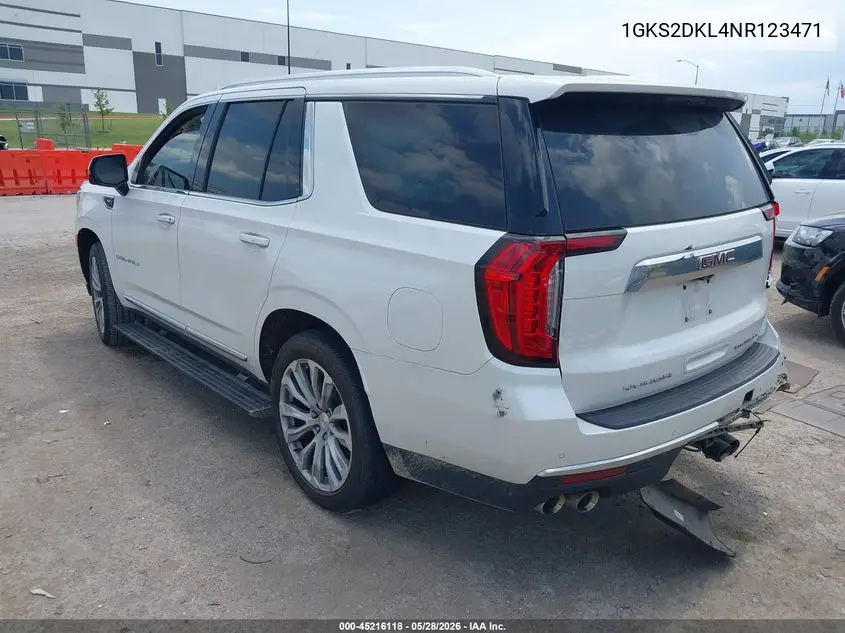 2022 GMC Yukon 4Wd Denali VIN: 1GKS2DKL4NR123471 Lot: 45216118