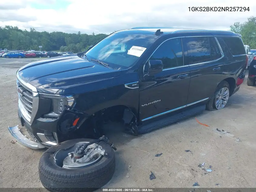 2022 GMC Yukon 4Wd Slt VIN: 1GKS2BKD2NR257294 Lot: 45331605
