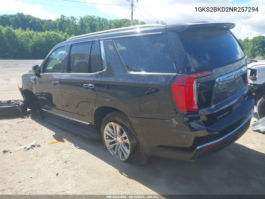 2022 GMC Yukon 4Wd Slt VIN: 1GKS2BKD2NR257294 Lot: 45331605