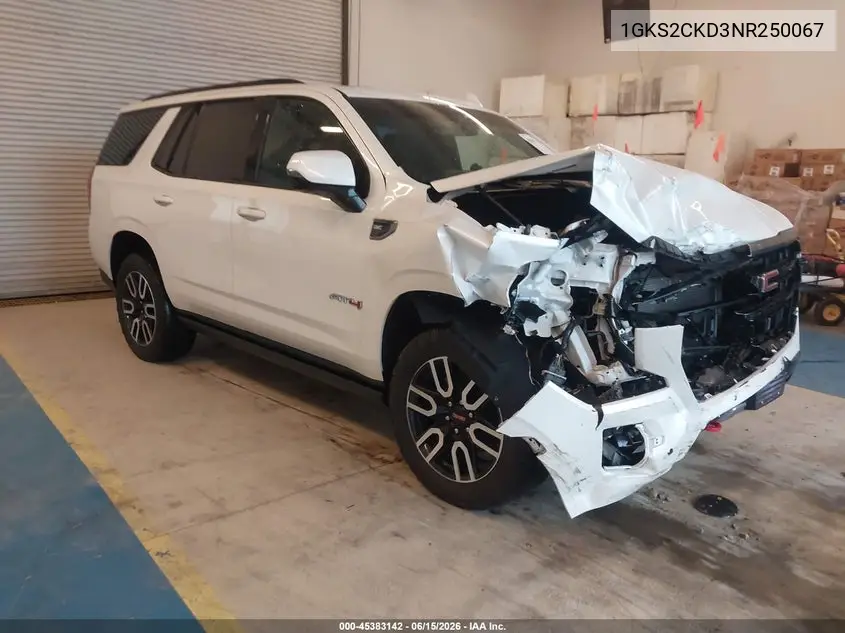 2022 GMC Yukon 4Wd At4 VIN: 1GKS2CKD3NR250067 Lot: 45383142