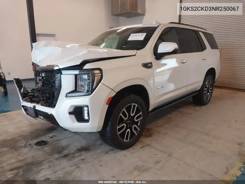 2022 GMC Yukon 4Wd At4 VIN: 1GKS2CKD3NR250067 Lot: 45383142