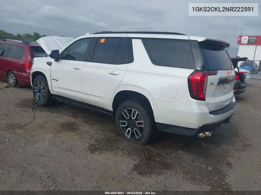 2022 GMC Yukon 4Wd At4 VIN: 1GKS2CKL2NR222591 Lot: 45415507