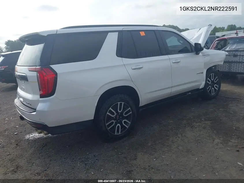 2022 GMC Yukon 4Wd At4 VIN: 1GKS2CKL2NR222591 Lot: 45415507
