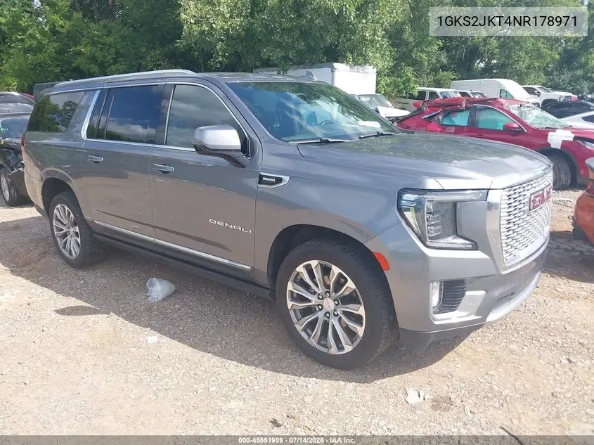 2022 GMC Yukon Xl 4Wd Denali VIN: 1GKS2JKT4NR178971 Lot: 45551959