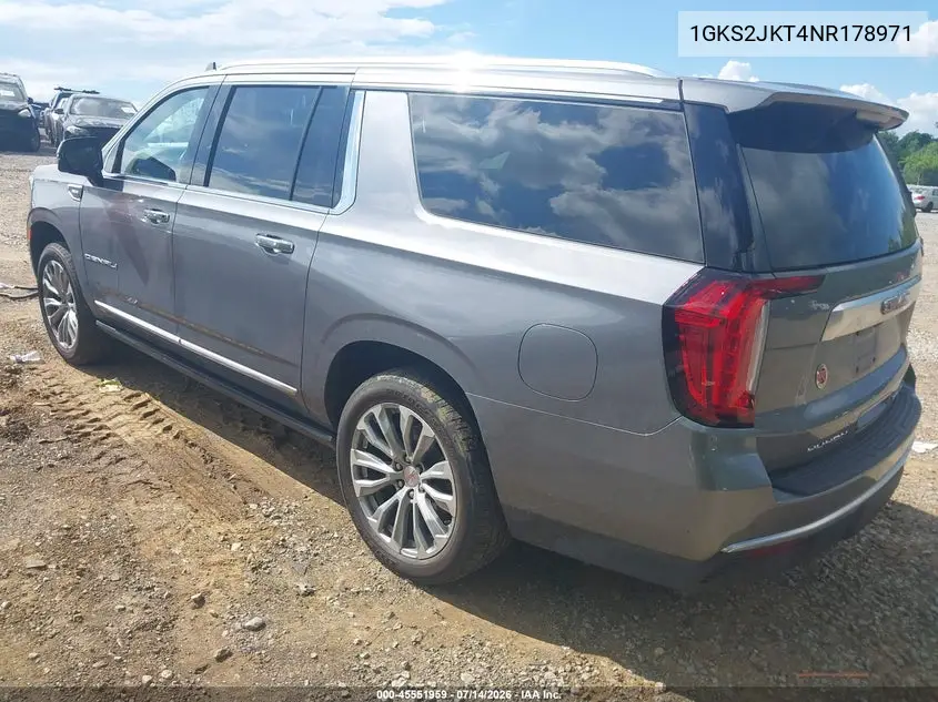 2022 GMC Yukon Xl 4Wd Denali VIN: 1GKS2JKT4NR178971 Lot: 45551959
