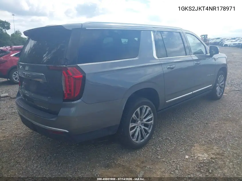 2022 GMC Yukon Xl 4Wd Denali VIN: 1GKS2JKT4NR178971 Lot: 45551959