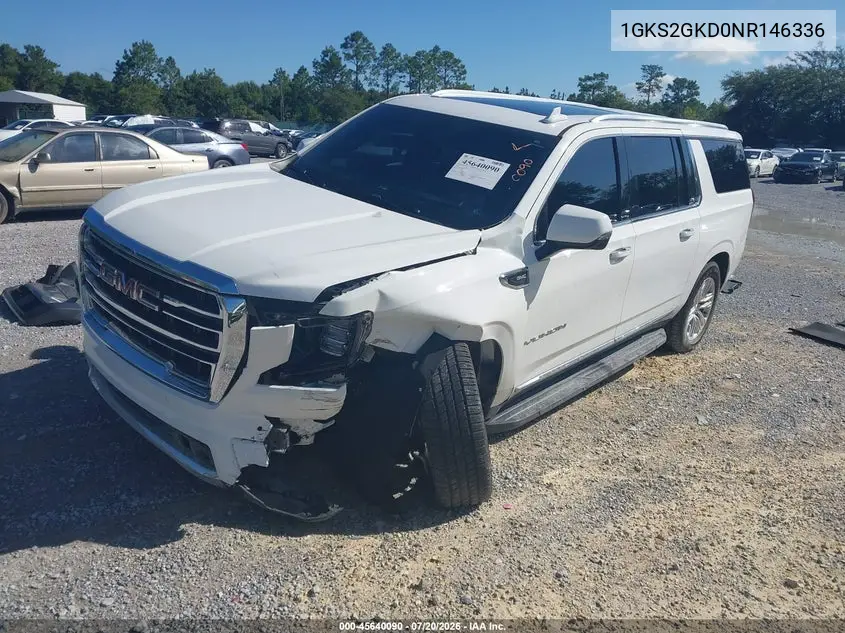 2022 GMC Yukon Xl 4Wd Slt VIN: 1GKS2GKD0NR146336 Lot: 45640090