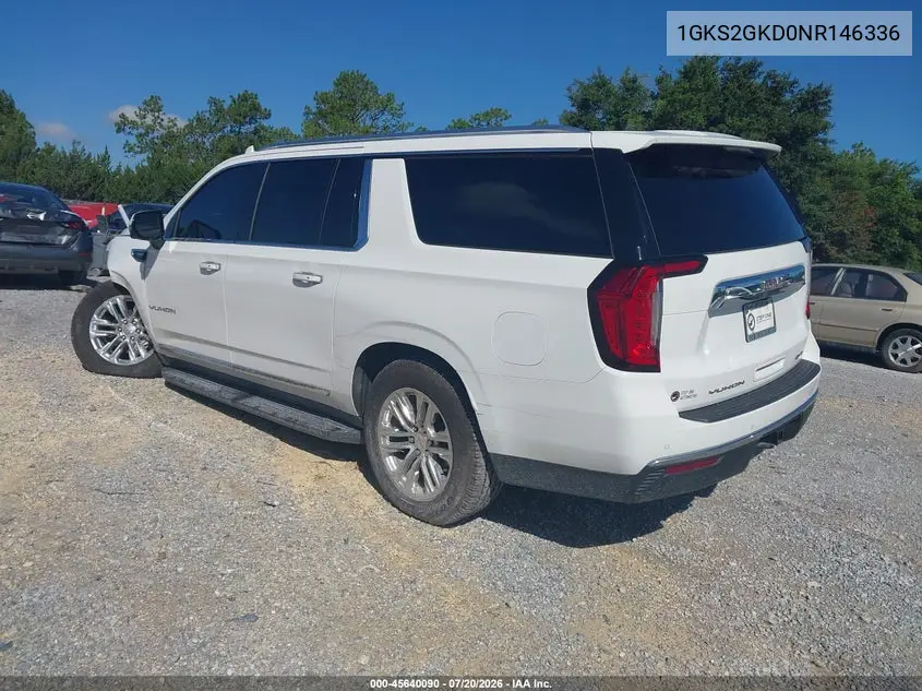 2022 GMC Yukon Xl 4Wd Slt VIN: 1GKS2GKD0NR146336 Lot: 45640090