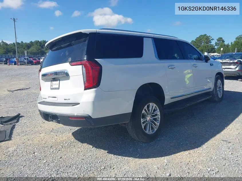 2022 GMC Yukon Xl 4Wd Slt VIN: 1GKS2GKD0NR146336 Lot: 45640090