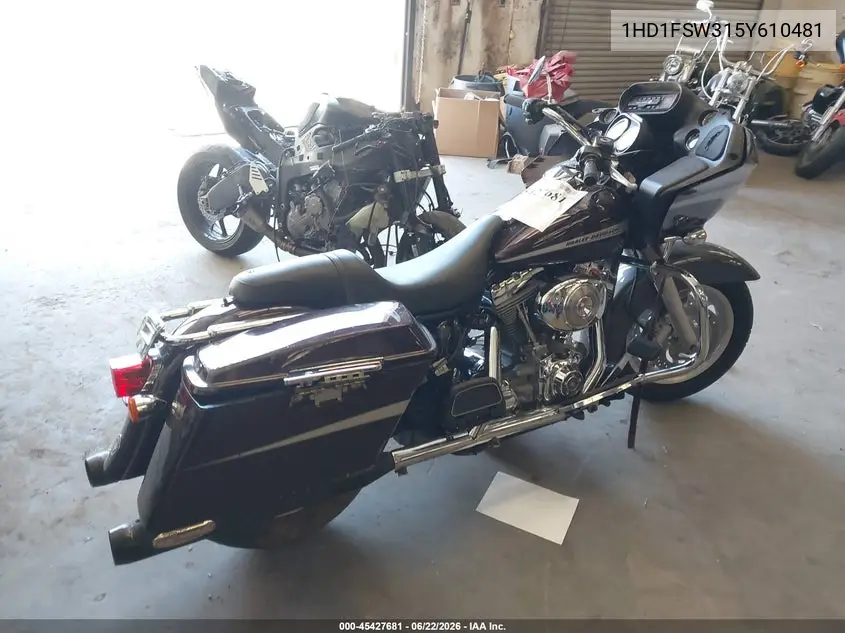 2005 Harley-Davidson Fltri VIN: 1HD1FSW315Y610481 Lot: 45427681