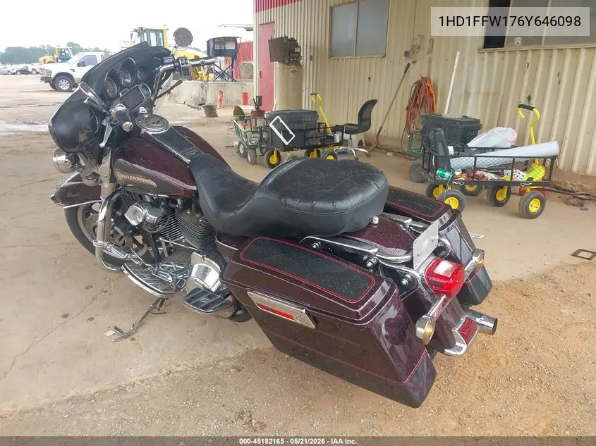 2006 Harley-Davidson Flhtci VIN: 1HD1FFW176Y646098 Lot: 45182165