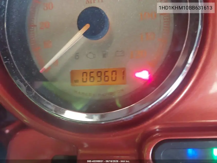 2011 Harley-Davidson Fltrx VIN: 1HD1KHM10BB631613 Lot: 45399851