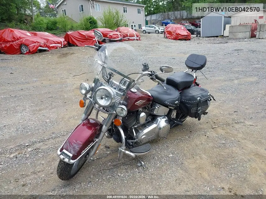 2014 Harley-Davidson Flstc Heritage Softail Classic VIN: 1HD1BWV10EB042570 Lot: 45191024