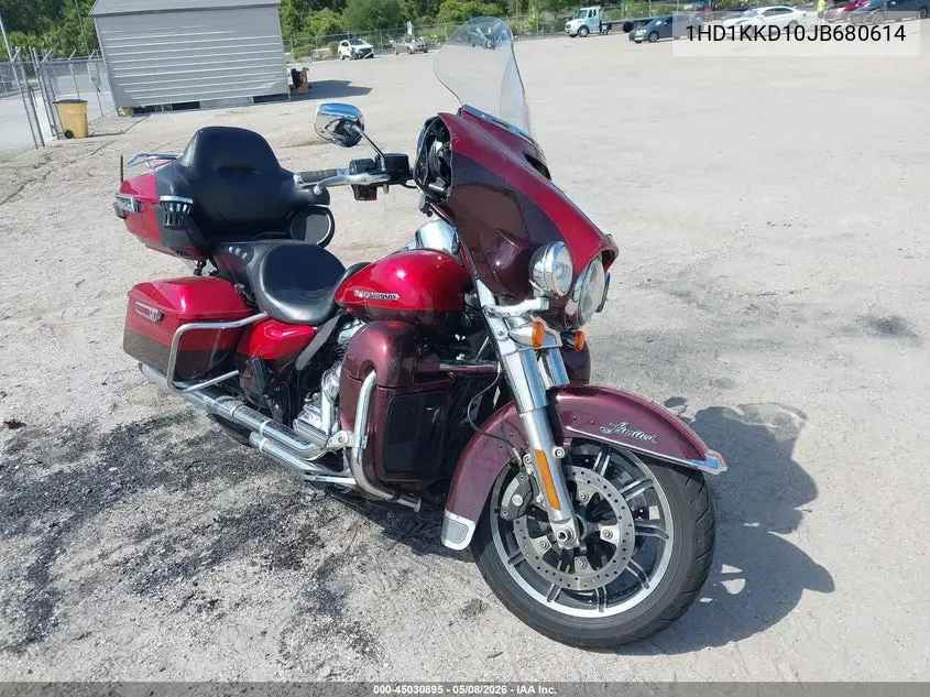 2018 Harley-Davidson Flhtkl Ultra Limited Low VIN: 1HD1KKD10JB680614 Lot: 45030895