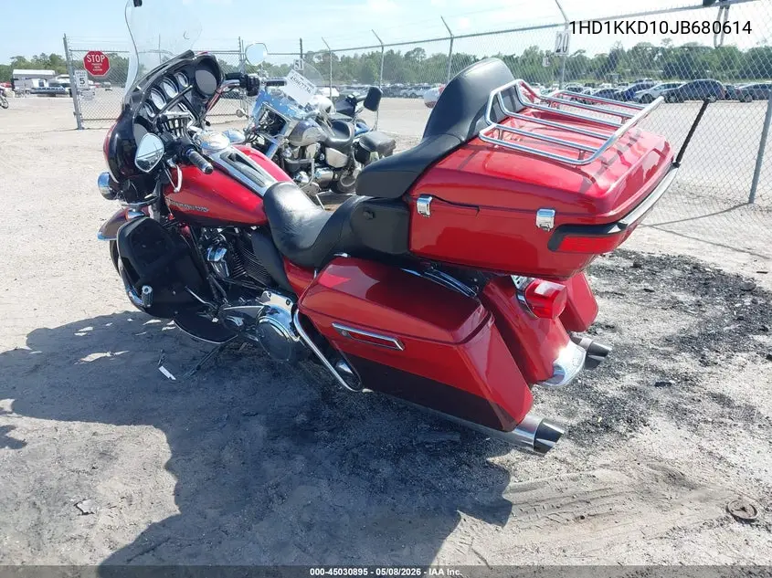 2018 Harley-Davidson Flhtkl Ultra Limited Low VIN: 1HD1KKD10JB680614 Lot: 45030895