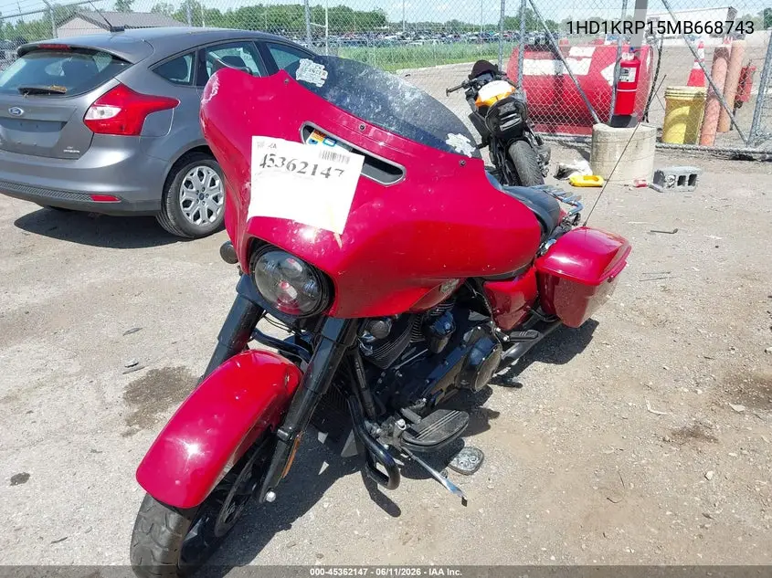 2021 Harley-Davidson Flhxs VIN: 1HD1KRP15MB668743 Lot: 45362147