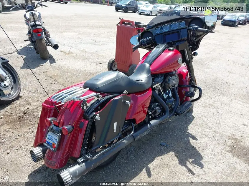 2021 Harley-Davidson Flhxs VIN: 1HD1KRP15MB668743 Lot: 45362147