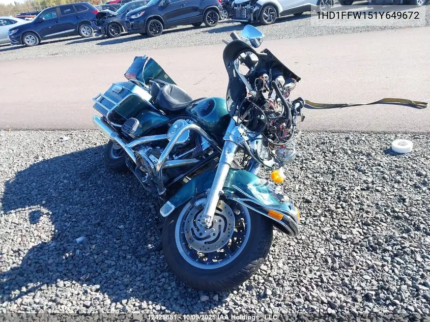 2001 Harley-Davidson Flhtci VIN: 1HD1FFW151Y649672 Lot: 12425881x