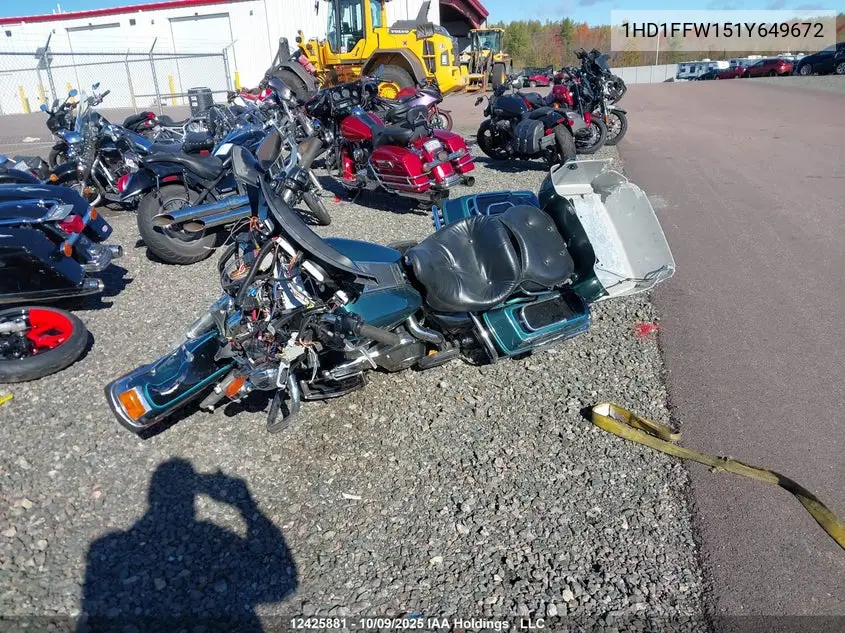 2001 Harley-Davidson Flhtci VIN: 1HD1FFW151Y649672 Lot: 12425881x
