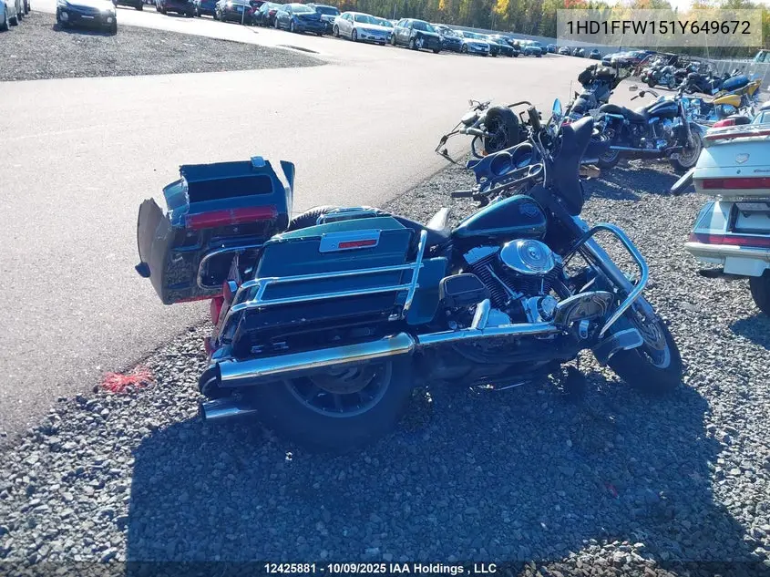 2001 Harley-Davidson Flhtci VIN: 1HD1FFW151Y649672 Lot: 12425881x