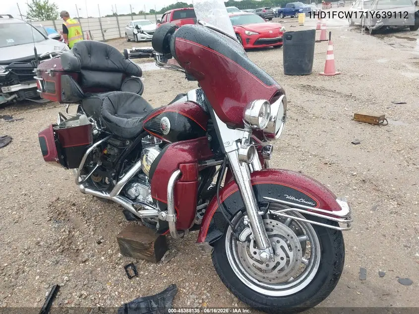 2001 Harley-Davidson Flhtcui VIN: 1HD1FCW171Y639112 Lot: 45388135