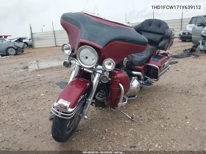 2001 Harley-Davidson Flhtcui VIN: 1HD1FCW171Y639112 Lot: 45388135