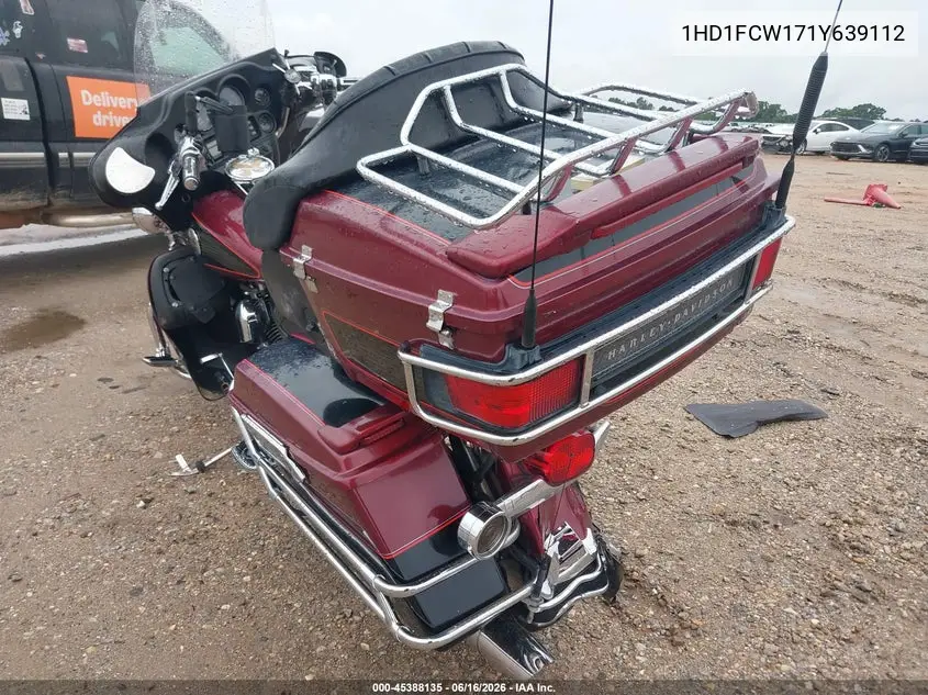 2001 Harley-Davidson Flhtcui VIN: 1HD1FCW171Y639112 Lot: 45388135