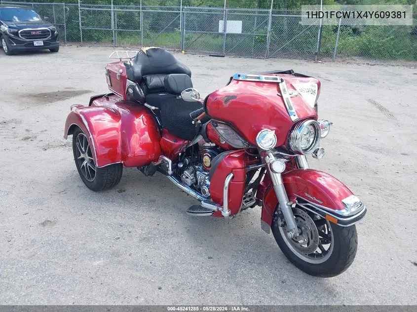 2004 Harley-Davidson Flhtcui VIN: 1HD1FCW1X4Y609381 Lot: 45241285